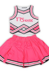 CH206 custom sleeveless cheerleading suit skirt design printing LOGO pleated skirt cheerleading suit contrast cheerleading clothing garment factory  glee cheerios uniform  elite cheer uniforms detail view-10